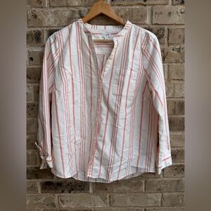J. Crew Button-up striped shirt with sleeve ties size Medium